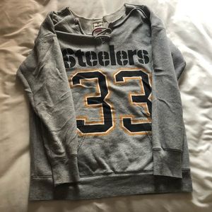 Steelers PINK crew neck hoodie